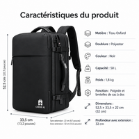Sac à dos de voyage avec aspiration – Cabine A1