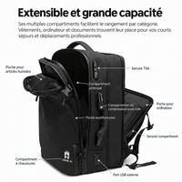 Sac à dos de voyage avec aspiration – Cabine A1