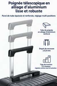 Valise rigide ouverture frontale à roulettes 360° – Cabine A1