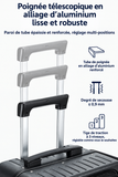 Valise rigide ouverture frontale à roulettes 360° – Cabine A1
