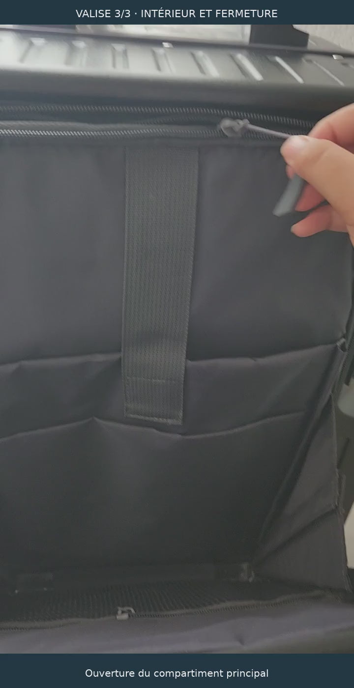 Cabine A1 — VALISE 3/3 · INTÉRIEUR ET FERMETURE — démonstrations complètes à vitesse normale.
