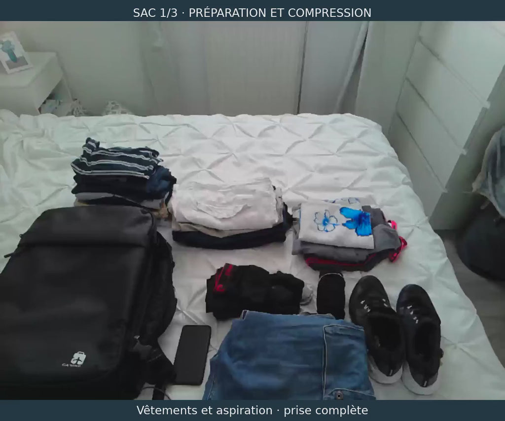 Vidéo 1 sur 4 — Préparation du sac et accessoires
