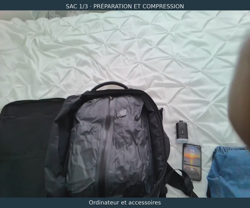 Vidéo 2 sur 4 — Fermeture et compression du sac